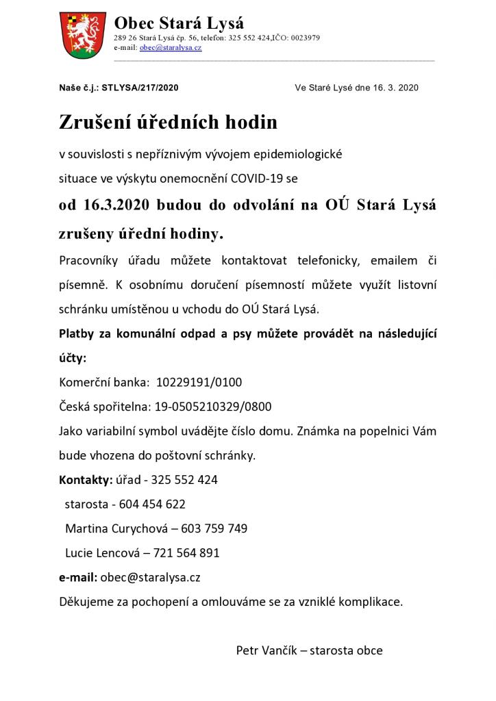 Zrušení úředních hodin